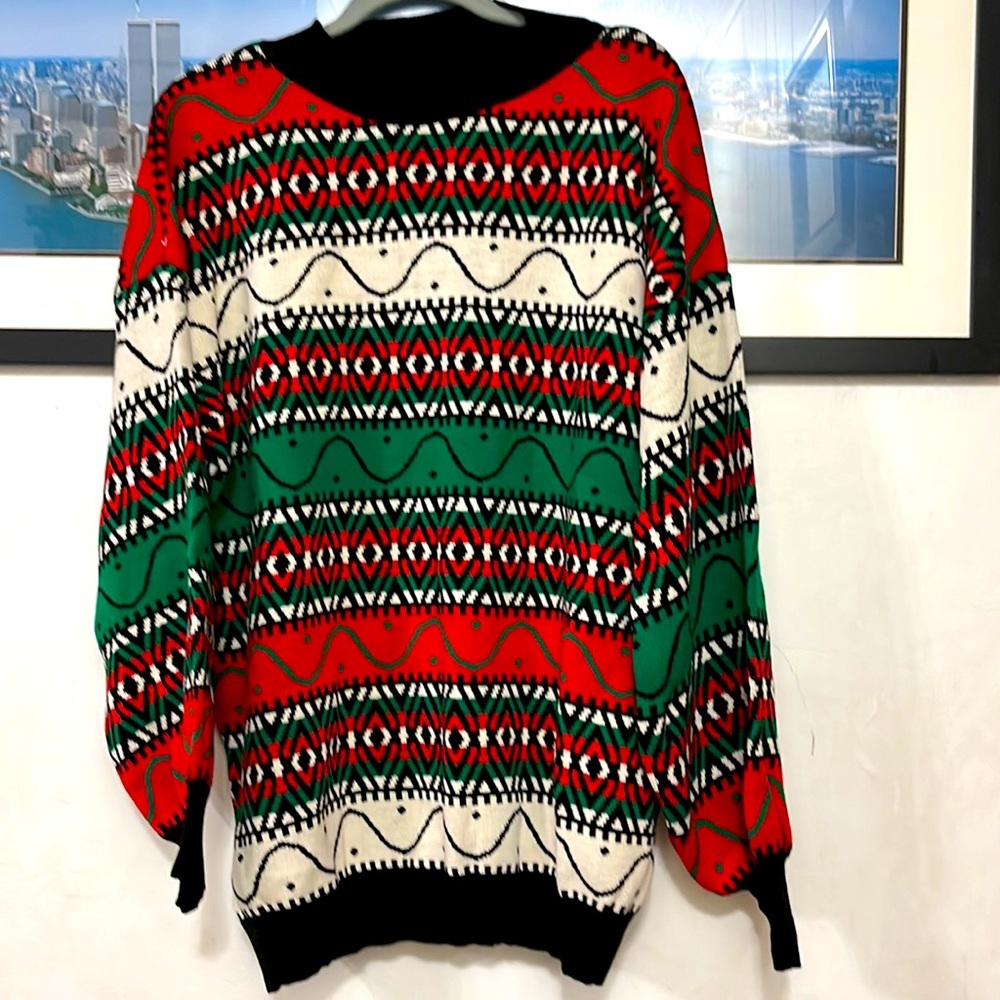 New multicolor sweater for winter .